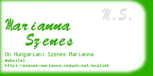 marianna szenes business card